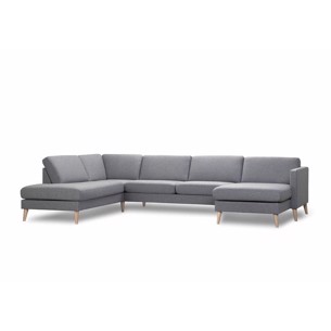 Ask - Sofa med 2 Chaiselonger lysegrå, træben
